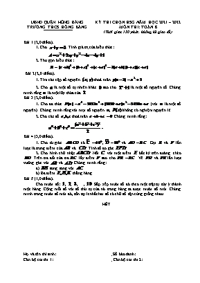 Đề thi chọn học sinh giỏi môn Toán Lớp 8 - Năm học 2021-2022 (Có đáp án)